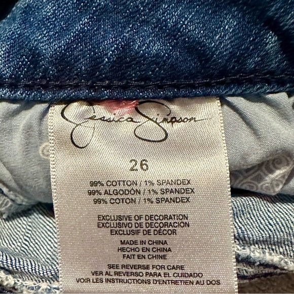 Jessica Simpson Denim Distressed Mini Skirt Size 26​​ - Picture 7 of 8
